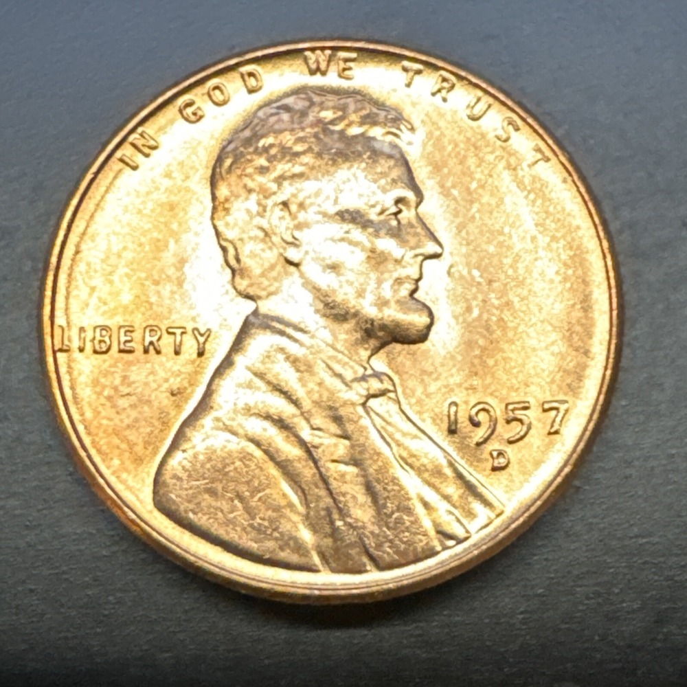 🇺🇸 1957 D Lincoln Wheat Cent Penny - UNC BU RD From Sealed Roll